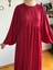 Bordo Balon Kollu Oversize Elbise 5096 4