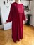 Bordo Balon Kollu Oversize Elbise 5096 5