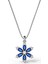 925 Ayar Safir Taşlı Rodyum Lotus Çiçeği Gümüş Kolye 3