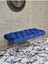 Krom Tel Ayaklı 90 cm Puf Bench - Puf - Bench - Kasalı Oturak - Oturak - Yatak Ucu Puf Mavi Renk 90 x 40 Boyut/ebat 1