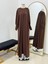 Acı Kahve Reglan Kol Büzgülü Elbise 5072 2