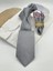 Gri Noktalı Mendilli Klasik Kravat 1