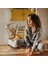 Beyaz Kontrastlı Gri Sweatshirt & Pantolon Erkek Çocuk 2'li Set 4