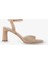 Kadın Topuklu Sandalet Nude Beyaz 1