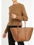 Buckle Tote Taba Kadın Deri Alışveriş Çantası 2