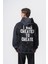 Erkek Create Baskılı Kapüşonlu Oversize Hoodie Siyah 1