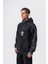 Erkek Create Baskılı Kapüşonlu Oversize Hoodie Siyah 3