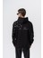 Erkek No Perch Nakışlı Kapüşonlu Oversize Hoodie Siyah 3