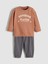 Yeni Sezon Bisiklet Yaka Uzun Kollu Baskılı Erkek Bebek Tişört ve Eşofman Alt 2'li Takım 1