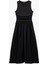 Slim Fit Bisiklet Yaka Kolsuz Midi Kloş Elbise 2