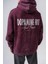 Erkek Dopamine Hit Baskılı Kapüşonlu Oversize Hoodie Vişne 4