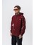 Erkek No Perch Nakışlı Kapüşonlu Oversize Hoodie Bordo 2