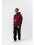 Erkek No Perch Nakışlı Kapüşonlu Oversize Hoodie Bordo 5