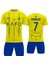 Cristiano Ronaldo Al-Nassr 24/25 Sezon Sarı-Mavi Iç Saha Çocuk Forma Takımı 4 Parça Forma Şort Çorap Bileklik Hediye 1