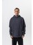 Erkek Garden Baskılı Kapüşonlu Oversize Hoodie Füme 2
