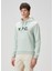 Su Yeşili Kapüşonlu Logo Baskılı Sweatshirt 3