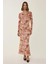 Kadın Desenli Maxi Etek Pink 1