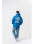 Erkek Create Baskılı Kapüşonlu Oversize Hoodie Mavi 4