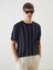 Yeni Sezon Bisiklet Yaka Kısa Kollu Çizgili Erkek Triko Kazak 1