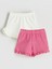 Yeni Sezon Beli Lastikli Fırfırlı Kız Bebek Şort 2'li 1