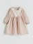 Lcw Baby Bej Bebe Yaka Müslin Kız Bebek Elbise 3