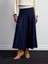 80590 Pileli Uzun Kot Etek-Lacivert 5