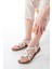 205-08 Beyaz Garni Ortopedik Hakiki Deri Kadın Sandalet 2