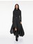 Asimetrik Uçlu Kemer Detaylı Volanlı Yün Karışımlı Kloş Midi Etek 1