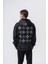 Erkek Muse Baskılı Yıkamalı Kapüşonlu Oversize Hoodie Siyah 1