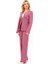 V Yaka Boydan Kuplu Kılasik Ceket & Bol Paça Pantolon-Rose 1