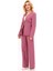 V Yaka Boydan Kuplu Kılasik Ceket & Bol Paça Pantolon-Rose 2