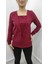 Kadın Uzun Kollu Kruvaze Yaka Kol ve Etek Ucu Manşet Detay Yumoş Bluz 5