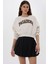 Kadın Rahat Kesimli Baskılı Sweatshirt Natural 1