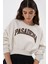 Kadın Rahat Kesimli Baskılı Sweatshirt Natural 2
