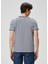 Lacivert Beyaz Şerit Desenli T-Shirt 4