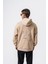 Erkek Far From Basic Nakışlı Kapüşonlu Oversize Hoodie Bej 3