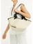 Ekru Siyah Kadın Plaj Çantası 2