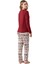 Kadın Kırmızı Uzun Kollu Pijama Takımı 3452-S 3