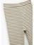 Beli Lastikli Çizgili Ispanyol Paça Tayt 3
