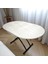 Ortadan Açılır Oval Akıllı Masa Mdf Tabla Traverten Alt Ayak Metal 5