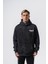Erkek Dopamine Hit Baskılı Kapüşonlu Oversize Hoodie Siyah 2