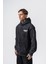 Erkek Dopamine Hit Baskılı Kapüşonlu Oversize Hoodie Siyah 3