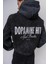 Erkek Dopamine Hit Baskılı Kapüşonlu Oversize Hoodie Siyah 4