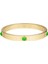 Ribbed Cabochon Emerald Yeşil Altın Rengi Kadın Bilezik 1