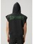 Siyah Kapüşonlu Kolsuz Sweatshirt 4
