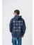 Erkek Muse Baskılı Yıkamalı Kapüşonlu Oversize Hoodie Lacivert 1