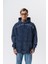Erkek Muse Baskılı Yıkamalı Kapüşonlu Oversize Hoodie Lacivert 2