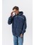 Erkek Muse Baskılı Yıkamalı Kapüşonlu Oversize Hoodie Lacivert 3