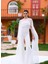 Beyaz Hologram Payetli Şifon Bluz Detaylı Tulum 7