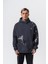 Erkek No Perch Nakışlı Kapüşonlu Oversize Hoodie Füme 1